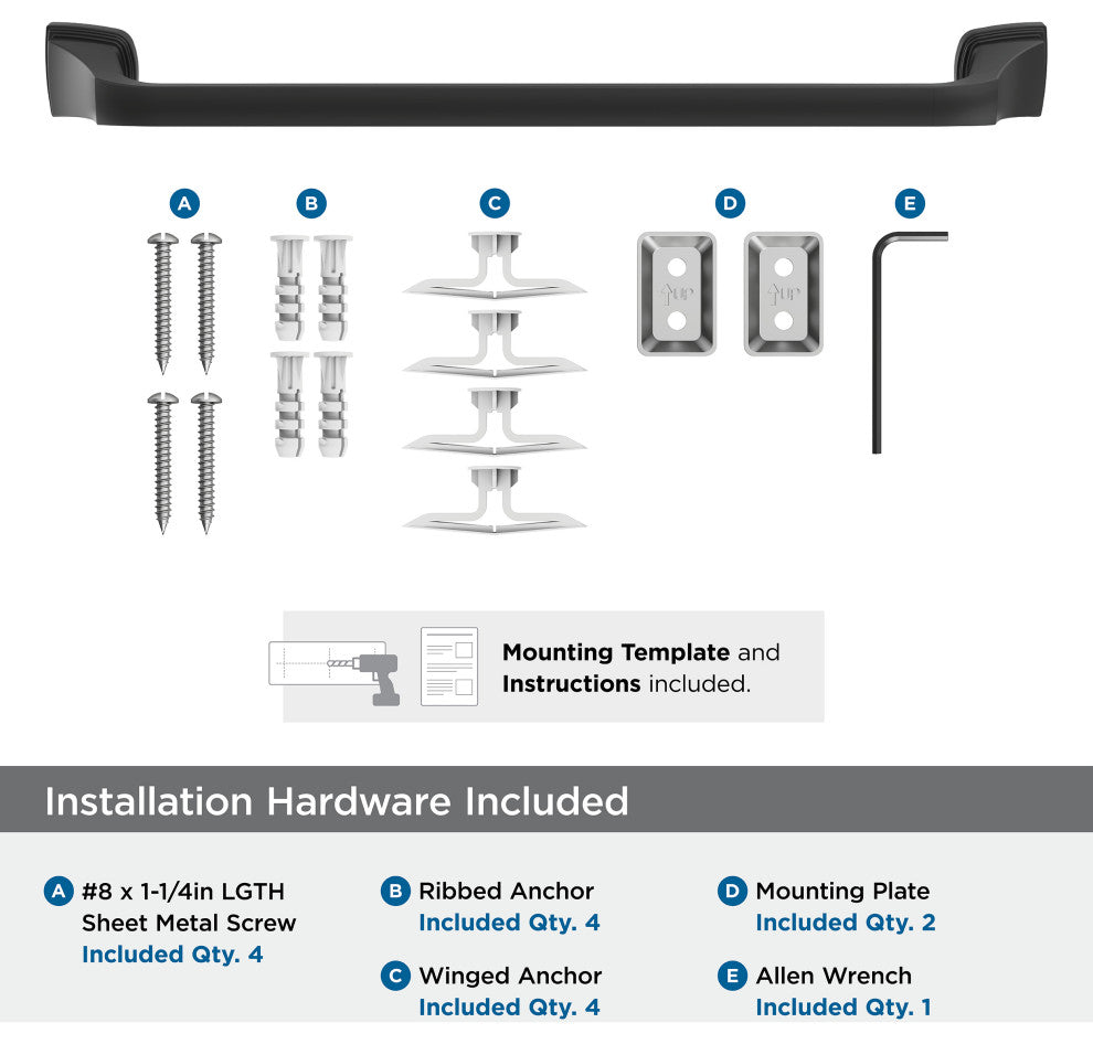 Amerock Revitalize Traditional Towel Bar, Matte Black, 18" Center-to-Center