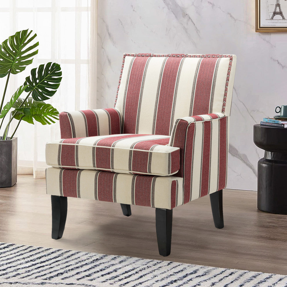 Herrera Classic Armchair With Pattern, Red