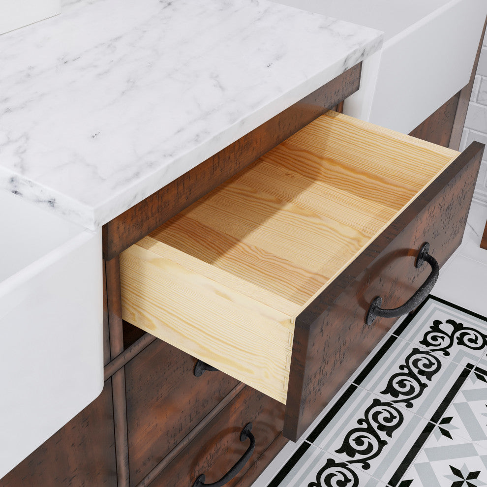 Paisley 72" Double Vanity, Rustic Sierra, Vanity With Faucet