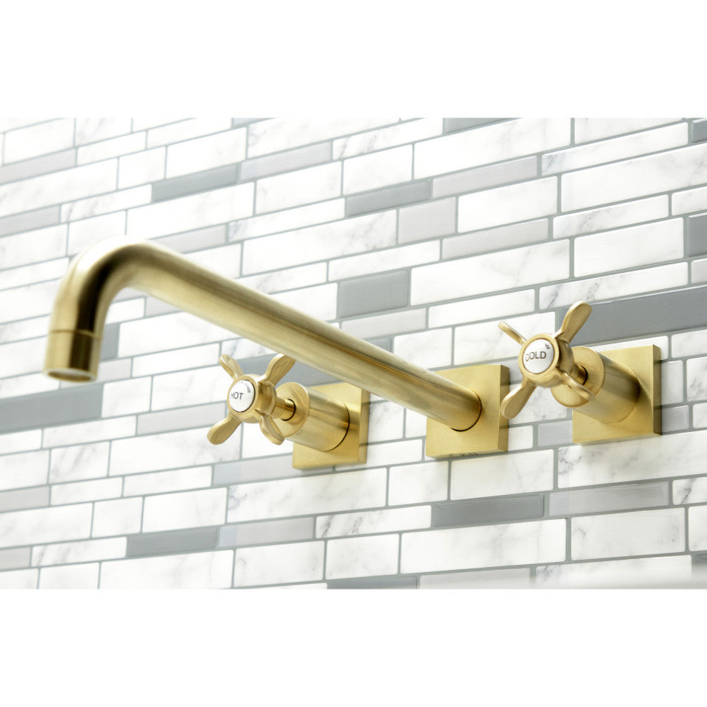 KS6047BEX Wall Mount Tub Faucet, Brushed Brass