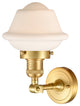 Small Oxford 1 Light Sconce, Satin Gold, Matte White