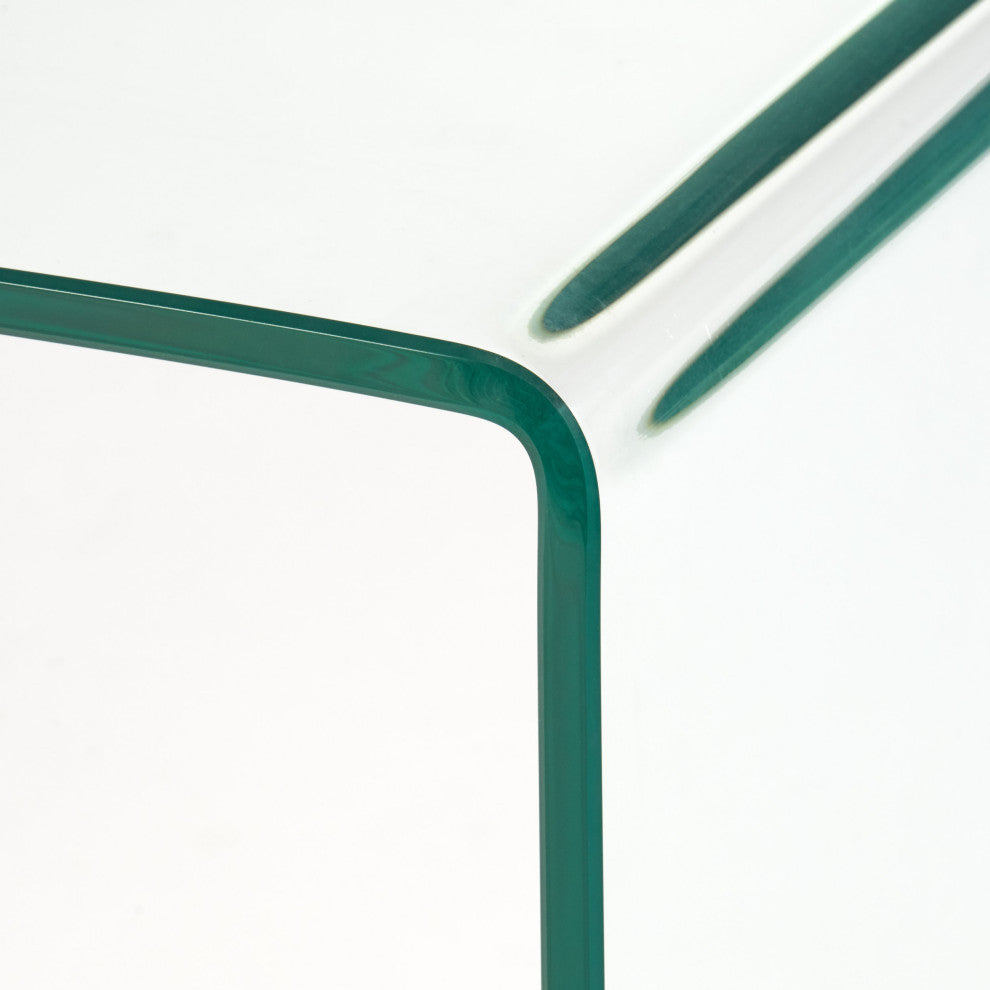 GDF Studio York Glass Computer Desk