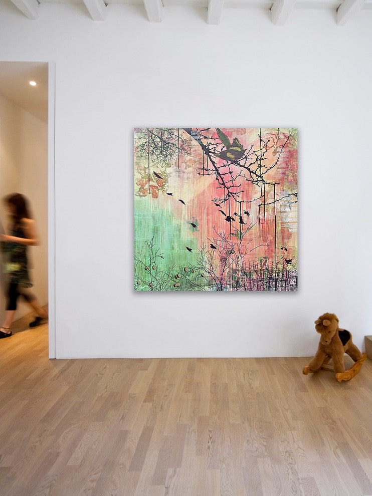 "Magpie and Persim" Print on Canvas by Tracy Silva Barbosa