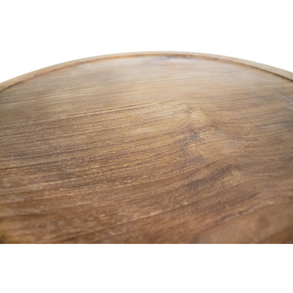 Nordic Style Teak Cabo Natural C Shaped Side Table