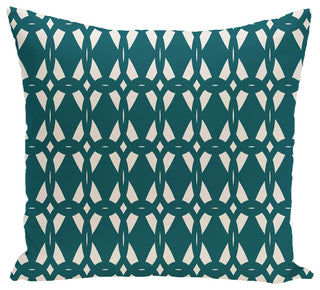 Geo-Craze Geometric Print Pillow, Teal, 18"x18"