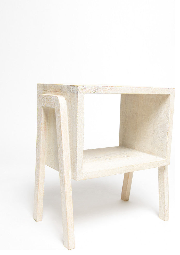 Small Stackable Wood Table, White