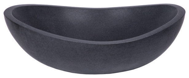 Eden Bath EB_S005LS-H Stone Canoe Sink - Honed Black Lava Stone