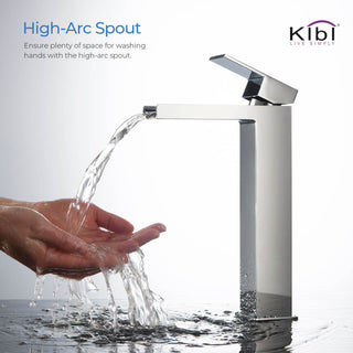 Waterfall Single Handle Vessel Sink Faucet KBF1005, Chrome, W/ Drain