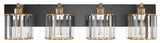 4-Lights Antique Unique Seeded Glass Shade Exquisite Wall Sconces Vanity Light