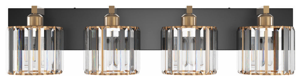 4-Lights Antique Unique Seeded Glass Shade Exquisite Wall Sconces Vanity Light