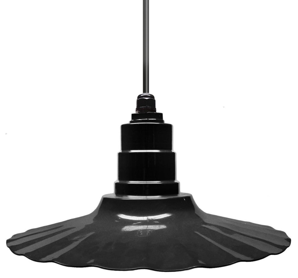 16" Radial Wave Pendant Light, Black, 16" Pendant Light, Black Cord