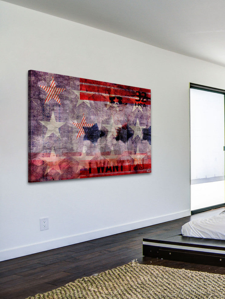 "Uncle Sam" Print on Canvas, 18"x12"