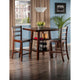 Orlando 3-PieceSet, High Table With 2 Shelves and 2 Ladder Back Stools, Walnut