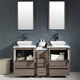 Torino 60" Gray Oak Modern Double Sink Bathroom Vanity, Faucet FFT9152BN