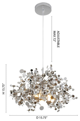 Bethel International Dls108C15S 3-Light Pendant, Chrome
