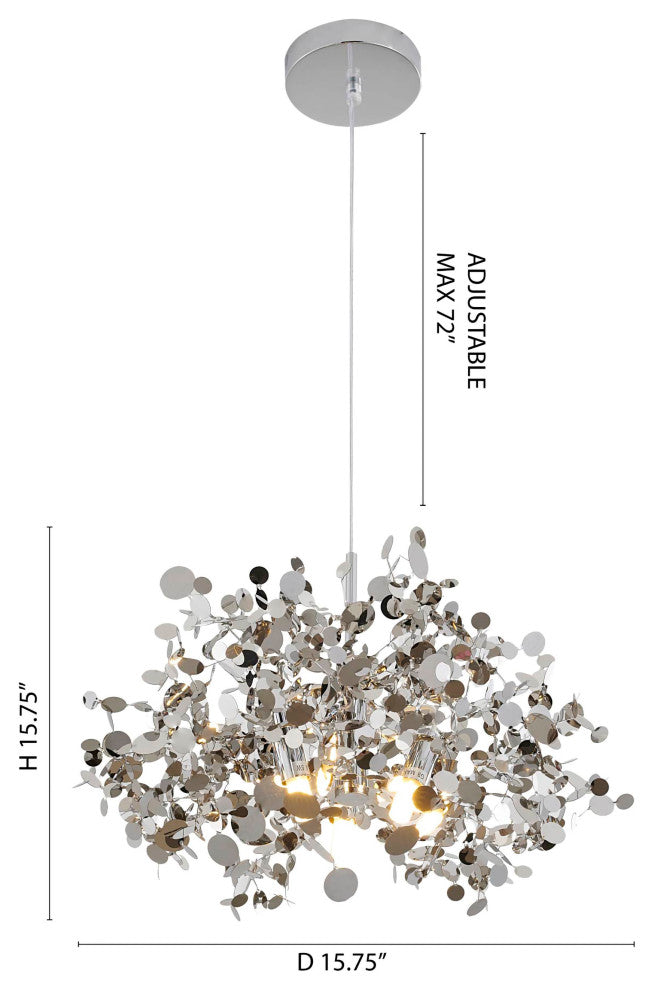 Bethel International Dls108C15S 3-Light Pendant, Chrome