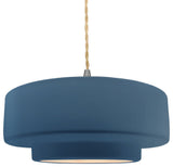 Radiance Medium Tier Pendant, Midnight Sky/White Frame, Brushed Nickel, LED