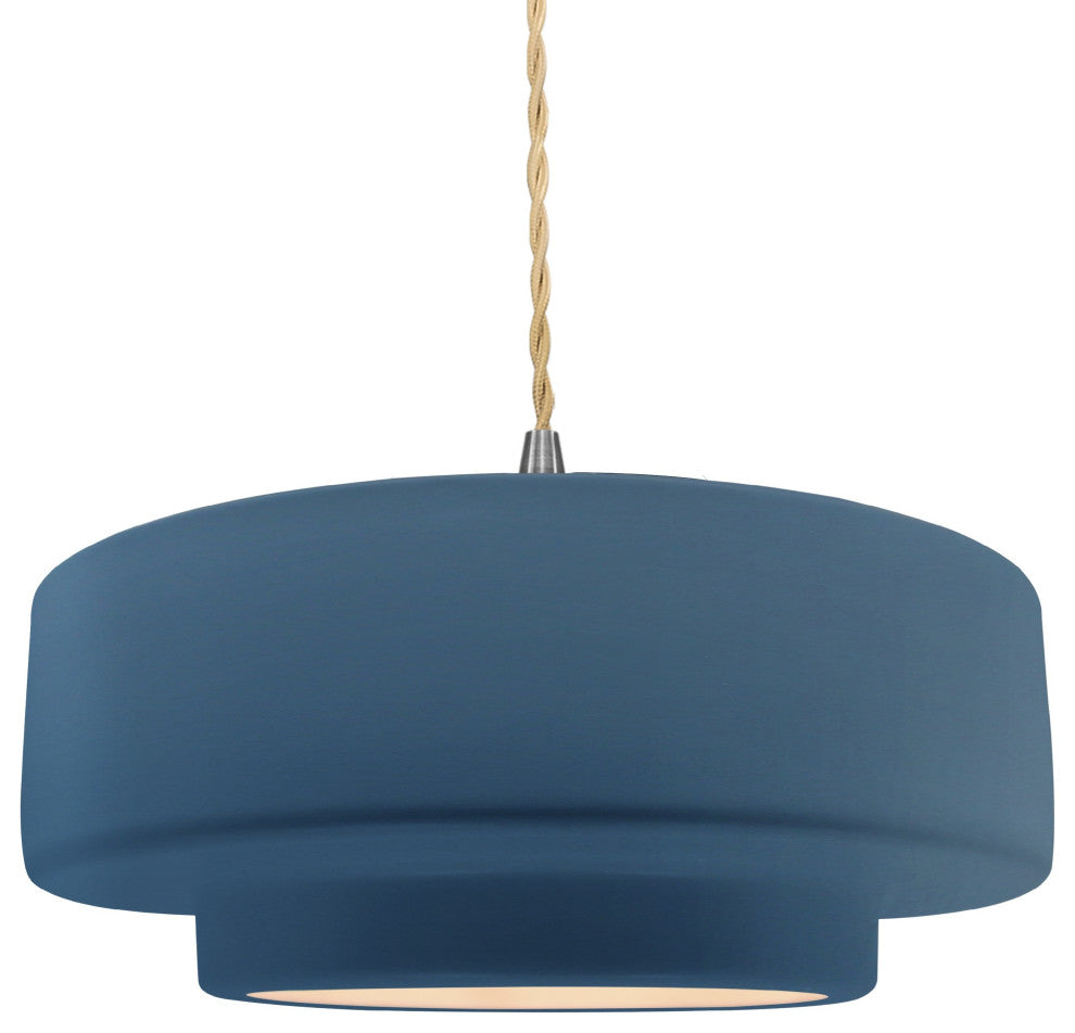Radiance Medium Tier Pendant, Midnight Sky/White Frame, Brushed Nickel, LED