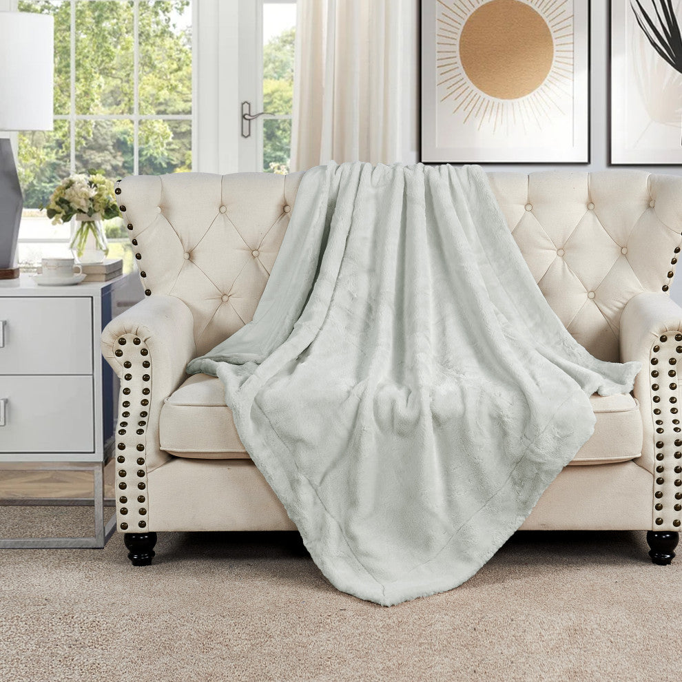 Fox Faux Fur Throw Blanket, Moonstruck, 50''x60''
