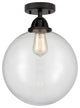 Beacon Semi-Flush Mount, Matte Black, Clear, Clear