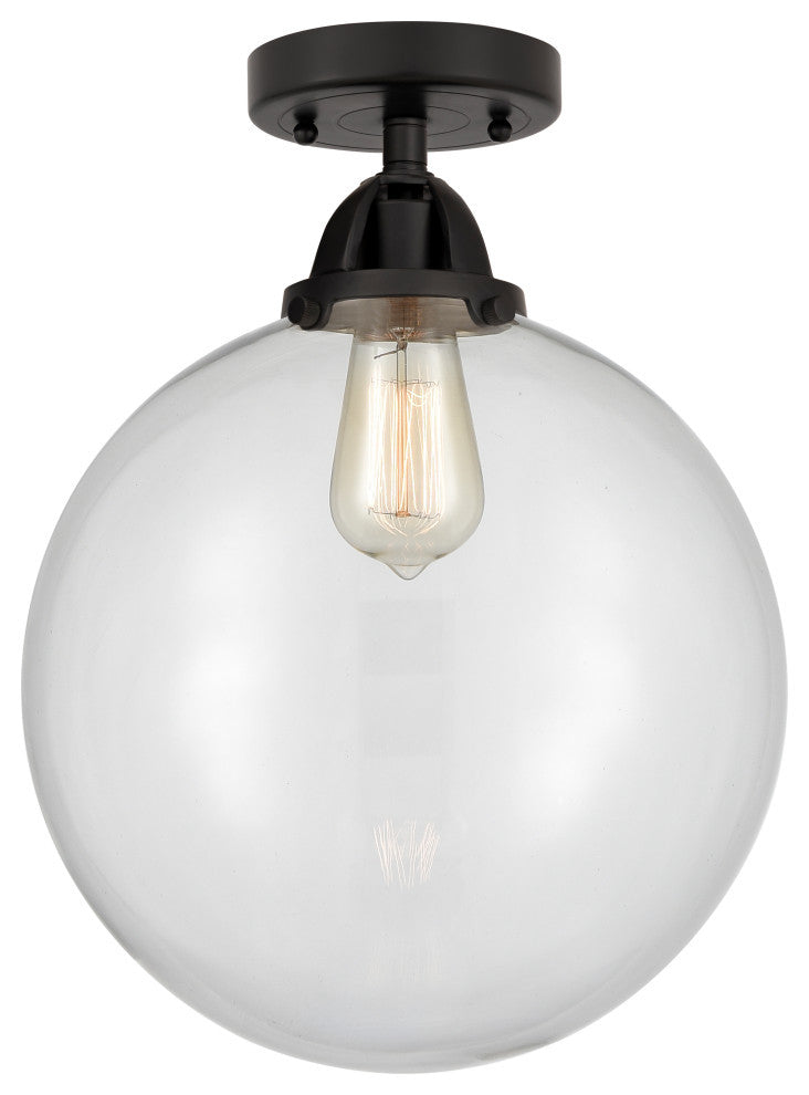 Beacon Semi-Flush Mount, Matte Black, Clear, Clear