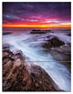 "Stormy Seashore With Colorful Sky" Beach Metal Wall Art, 3 Panels, 28"x36"