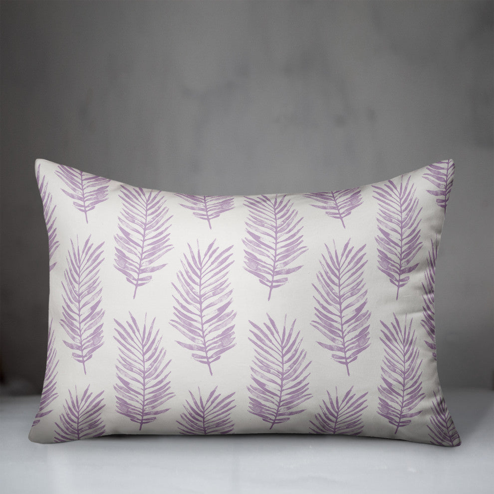Purple Fern Leaves 20x14 Indoor/Outdoor Pillow