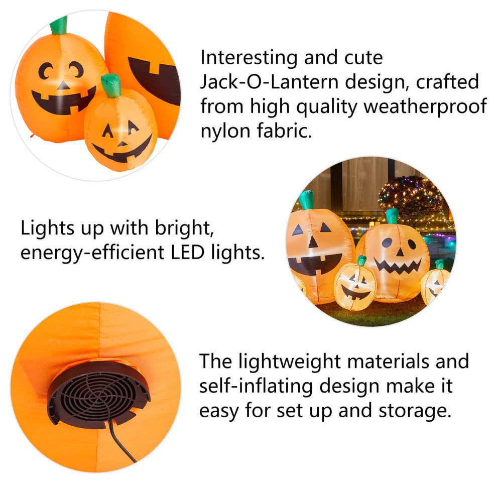 8' Lighted Inflatable Jack-O-Lantern Pumpkins Decor, Pumpkins