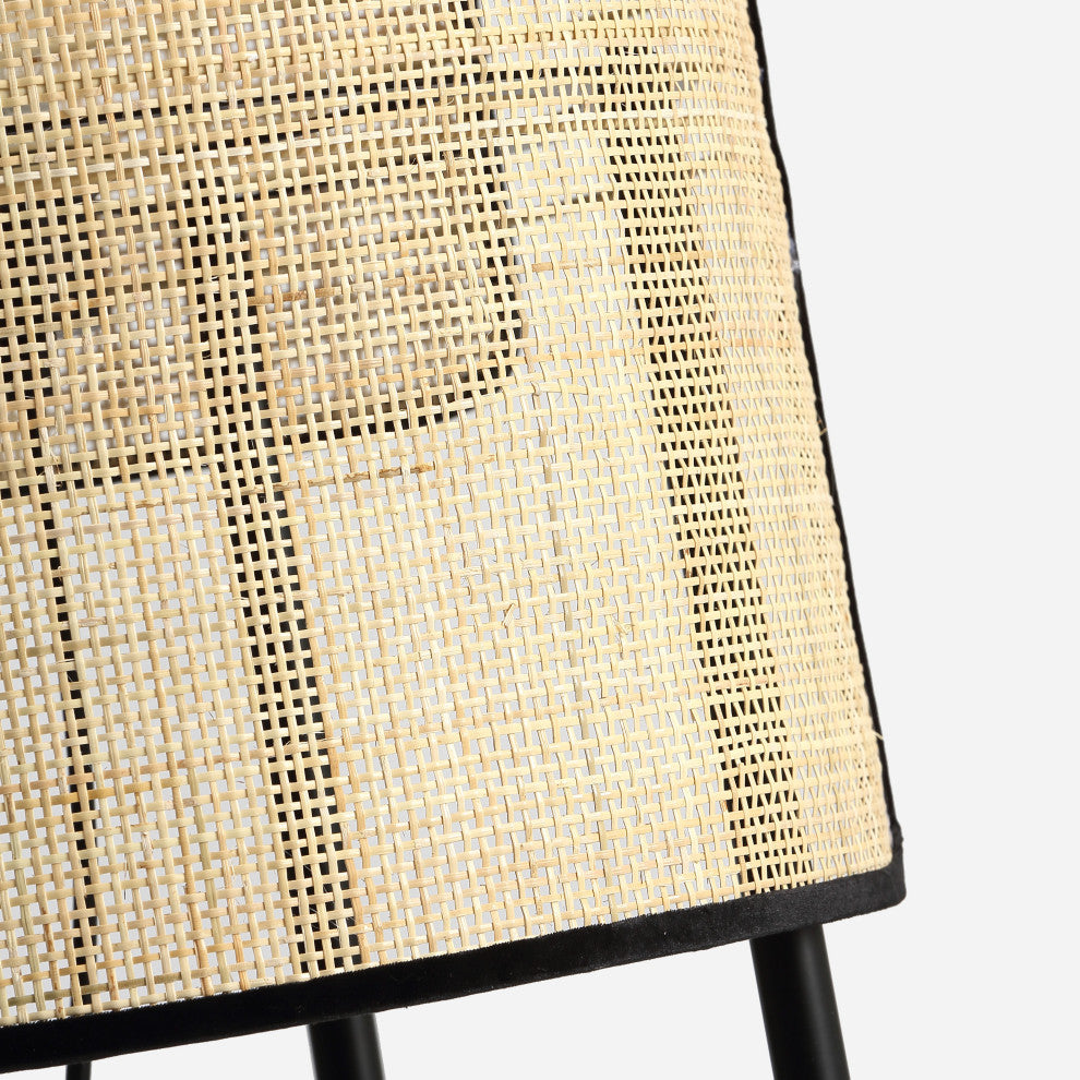 Vidalite Mazal, Boho Bamboo Wicker Floor Lamp