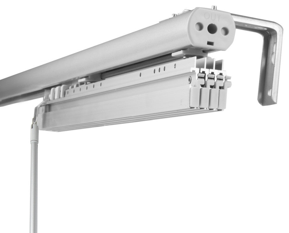 Blanched White-Alabaster 4-Panel Track Extendable Vertical Blinds 94"Hx48-88"W