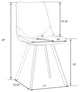 LeisureMod Markley Leather Dining Chair With Gold Legs Set of 2, Charcoal Black