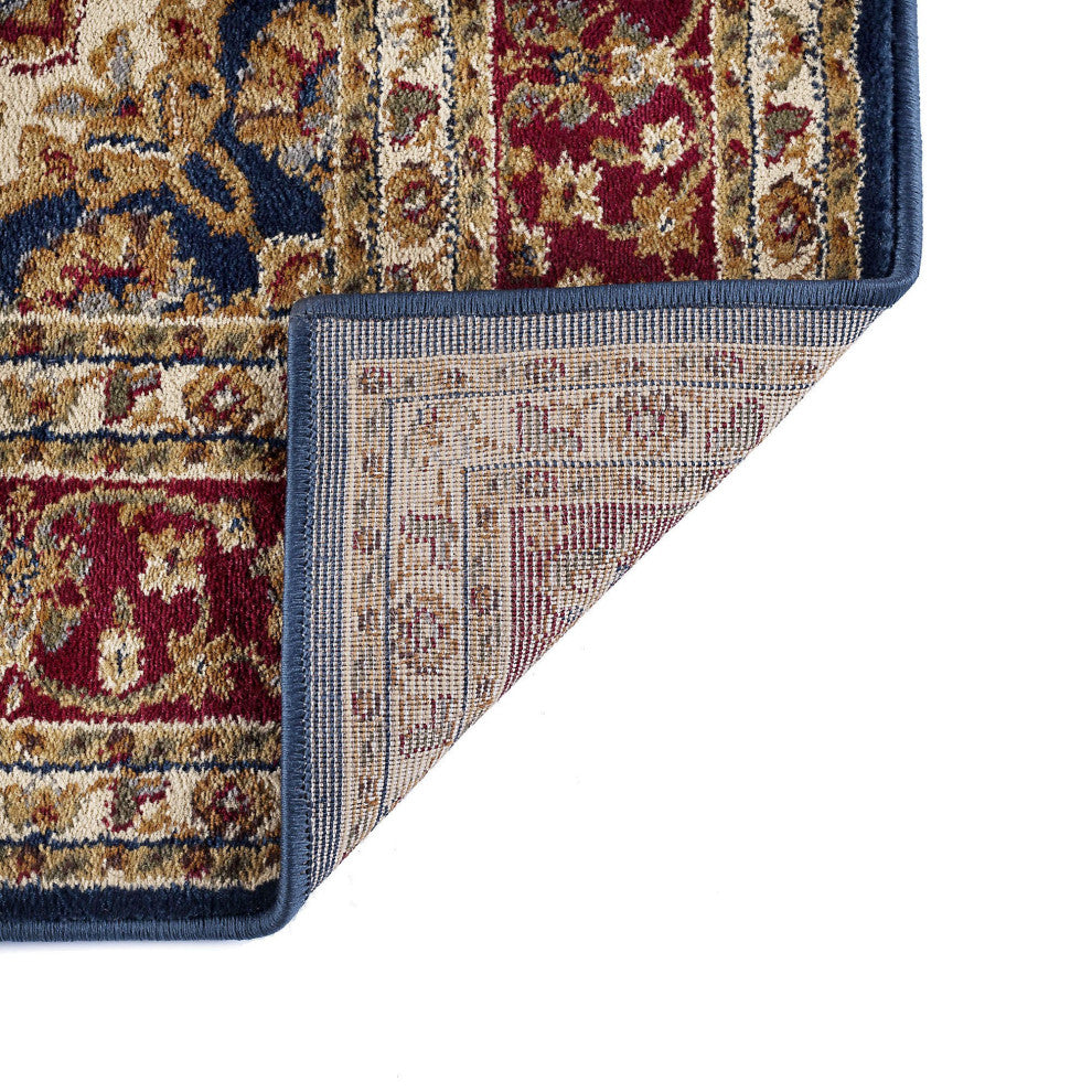 Kirsten Transitional Border Area Rug, Navy, 6'7'' X 9'6''