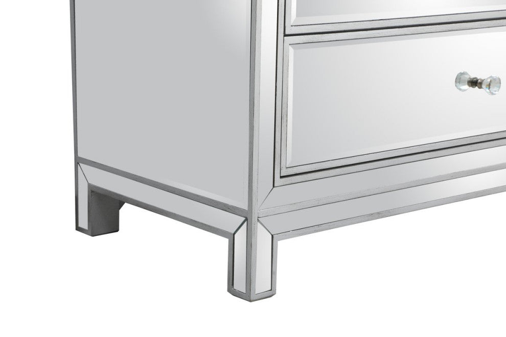 Elegant Decor Reflexion Chest Antique Silver
