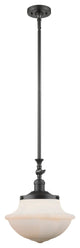 Large Oxford 1-Light Mini Pendant, Oil Rubbed Bronze, Matte White