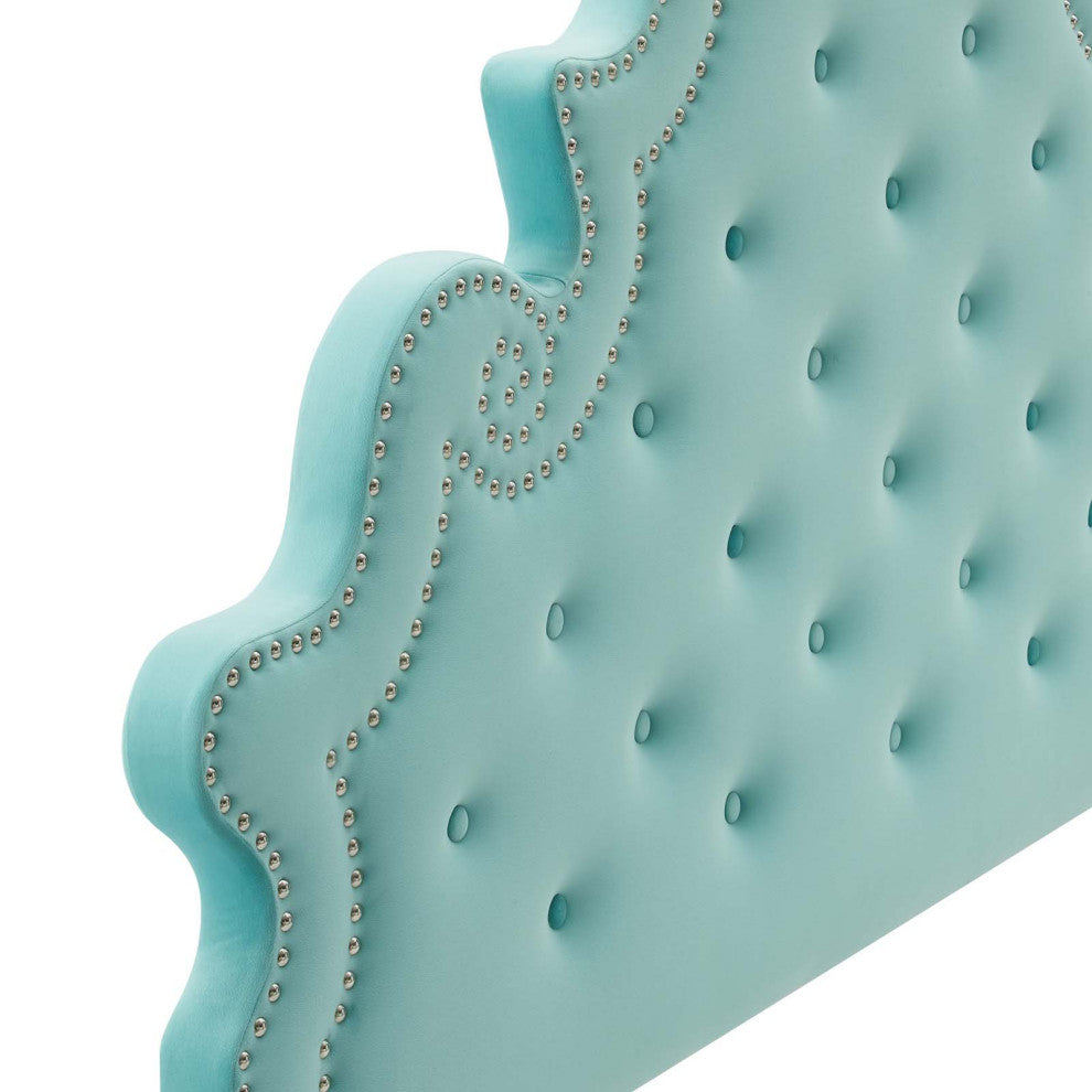 Diana Tufted Performance Velvet Twin Headboard Mint