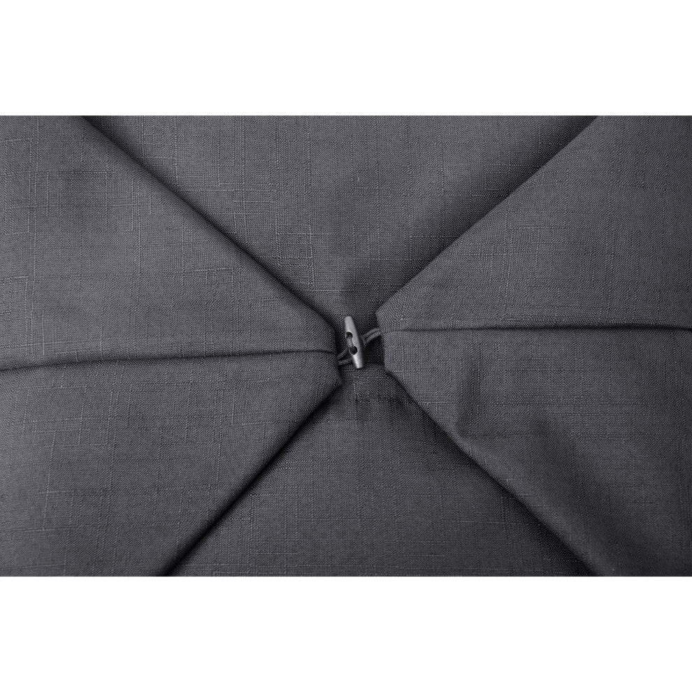 Loungie Magic Pouf Beanbag 3-in-1 Ottoman/Chair/Floor Pillow, Black Linen