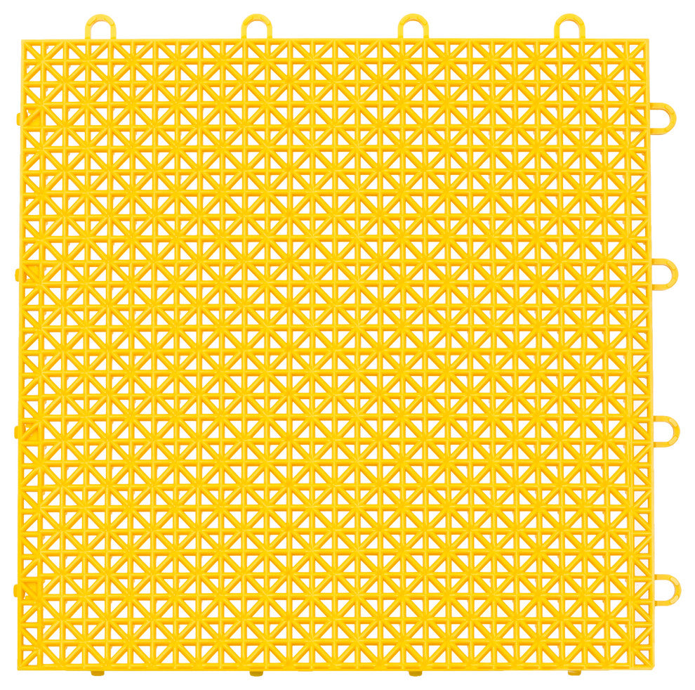 Quix 12" x 12" Interlocking Floor Tiles, 9 Pack, Bright Yellow