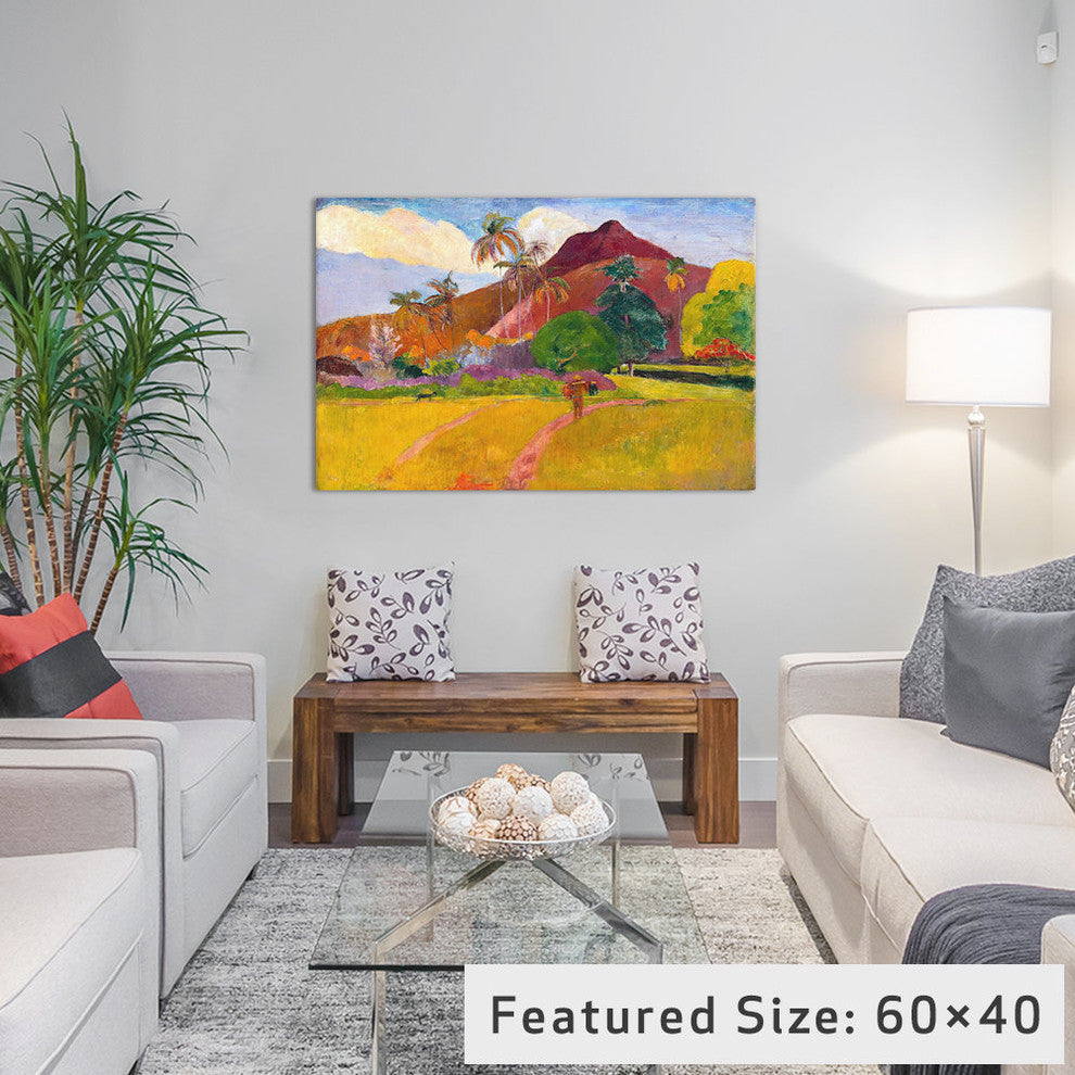 "Tahitian Landscape" by Paul Gauguin, 26x18x1.5"
