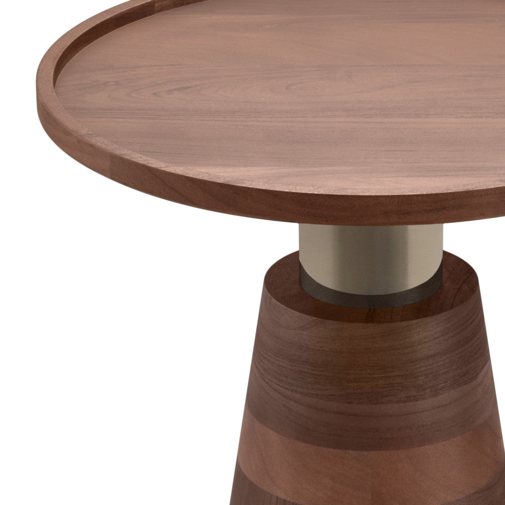 Kramer Solid Acacia Wood Side Table, Cognac