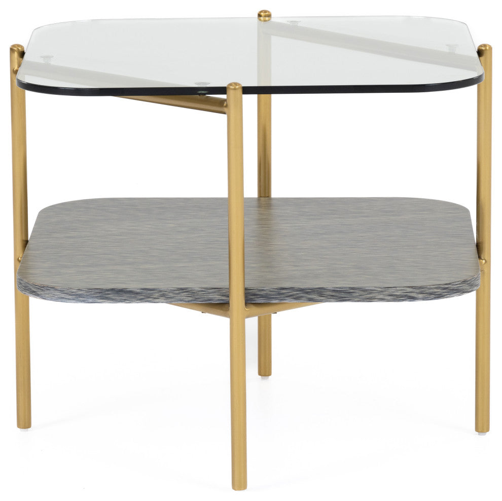 Modrest Cari Glam Gold + Glass End Table