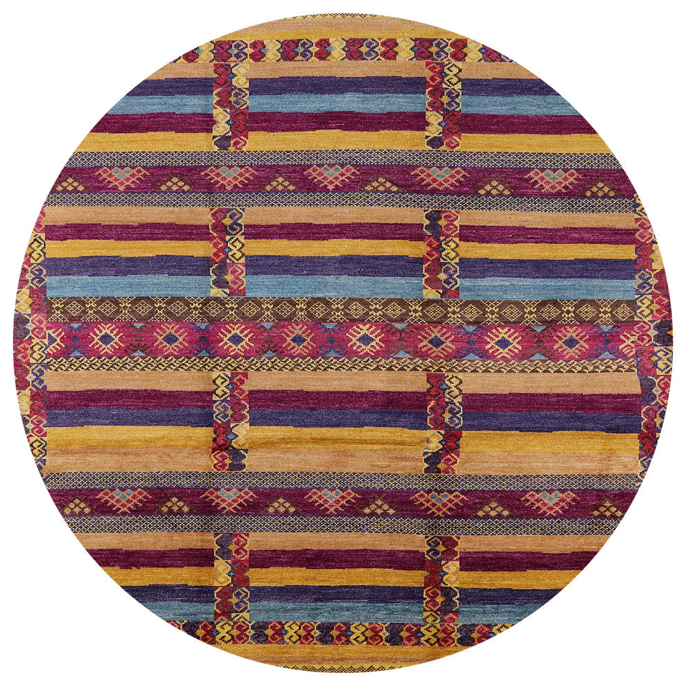 Ahgly Company Indoor Round Mid-Century Modern Area Rugs, 6' Round