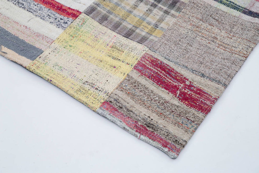 Rug N Carpet - Handmade Turkish 6' 7'' x 9' 10'' Unique Patchwork Kilim Rug