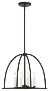 Abbott Four Light Chandelier in Black
