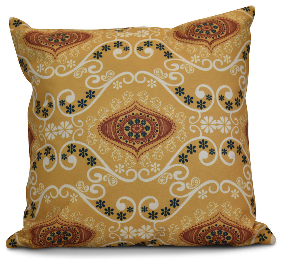Illuminate Geometric Print Pillow, Gold, 20"x20"