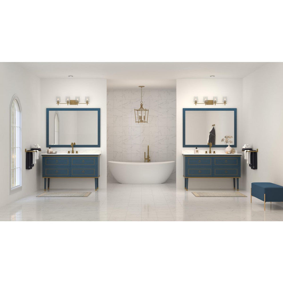 Calais 34" 4-Light Vintage Brass Vanity Light