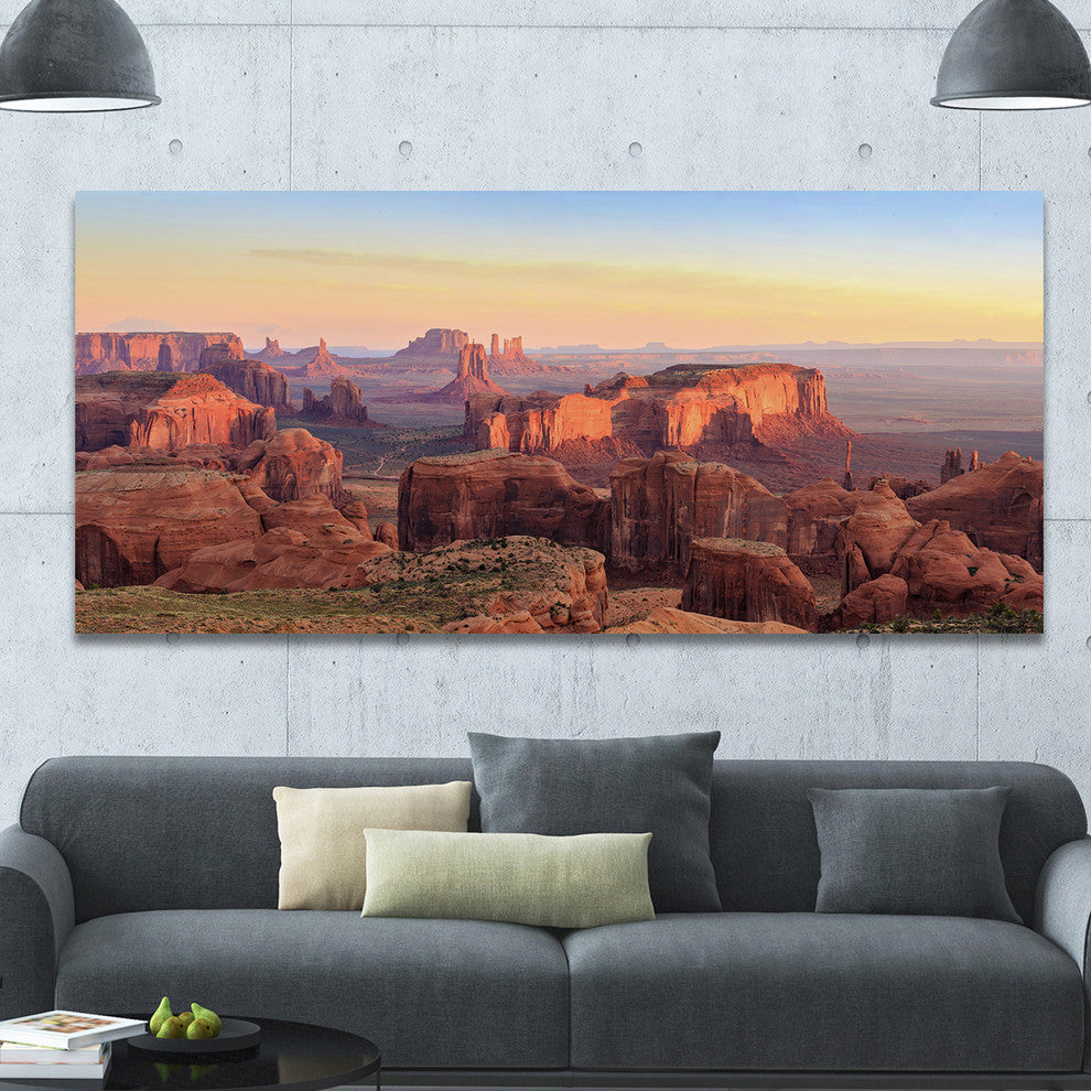 Hunts Mesa Panorama, Large landscape Canvas Art Print, 60"x28"
