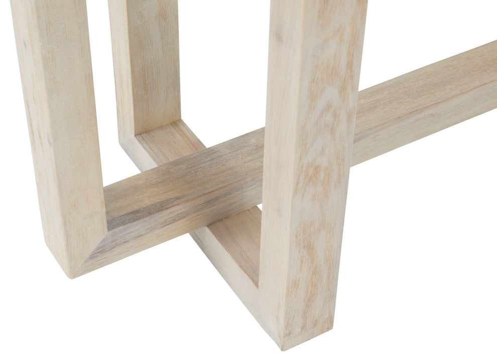 White Wash Trestle Console Table