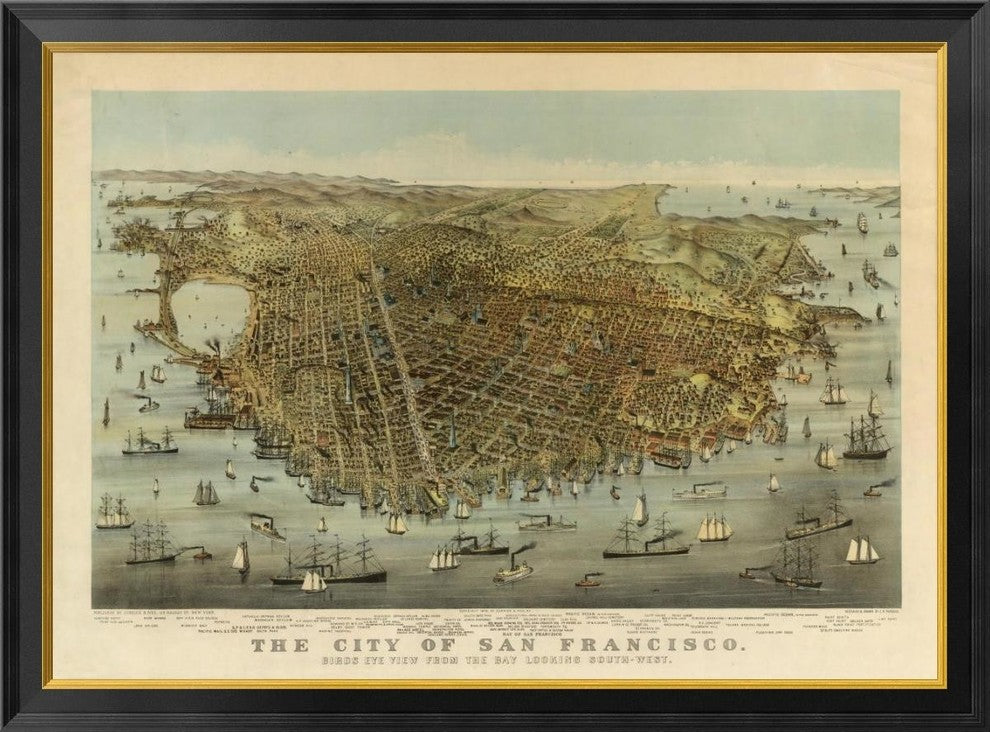 "San Francisco Birds Eye View, 1878"  by Charles R. Parsons, 40x30"