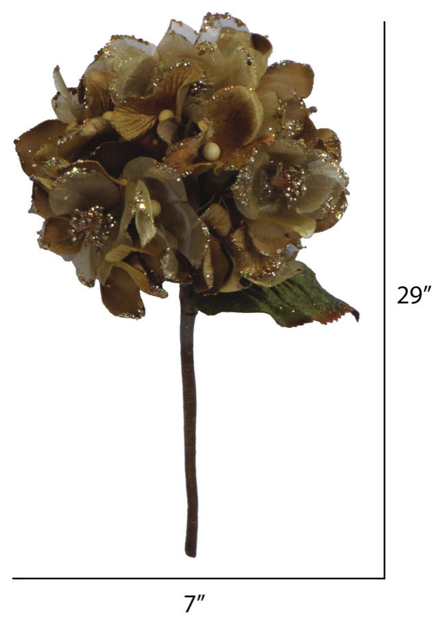 Vickerman O146708 29" Gold Velvet Hydrangea Artificial Christmas Pick