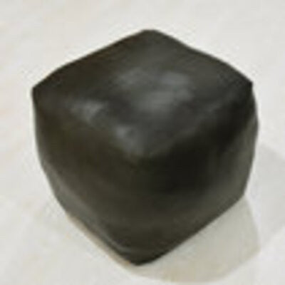 Poufs-Solid Goat Leather Pouf, Handmade (Recycled Cotton Fill), {Square} 14x14x14
